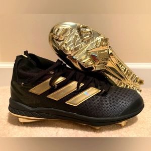 Adidas Adizero Afterburner 8 Baseball Cleats Black Gold Men’s Size 9 H00987